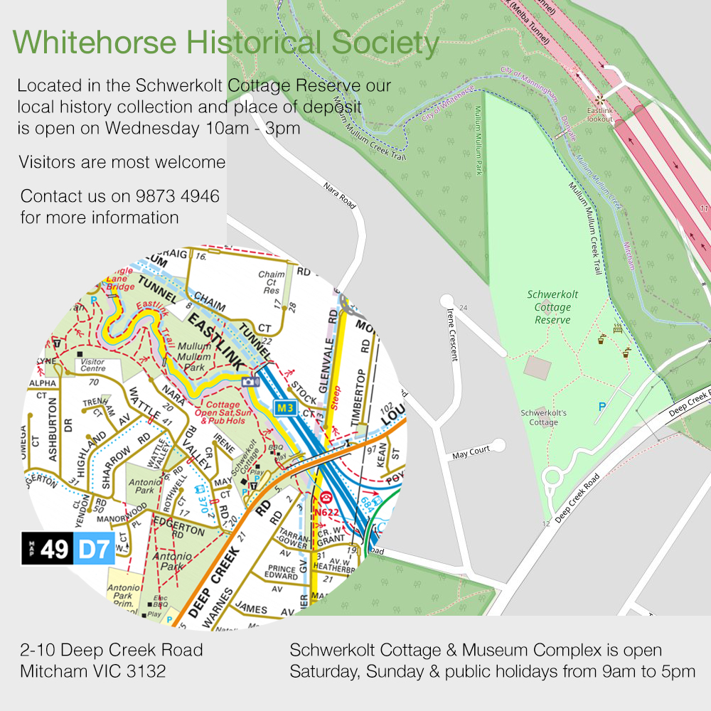 Map showing location of Whitehorse Historical Society